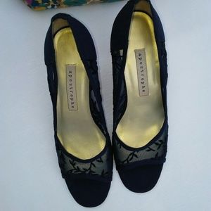 Apostrophe Lace Open Toe Heels